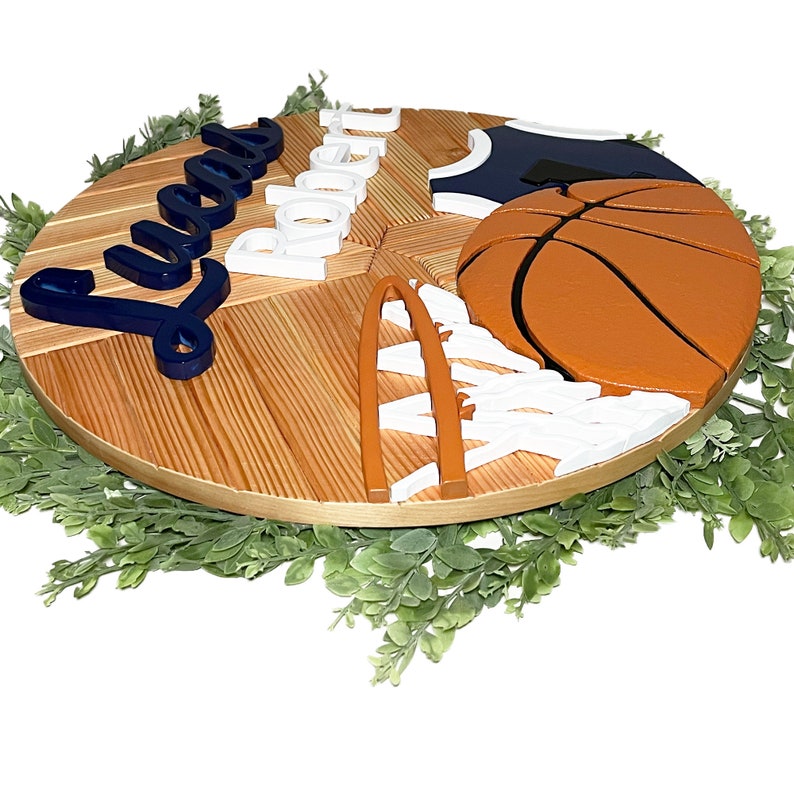 Custom Basketball Theme Name Sign Boy Basketball Nursery Name Etsy