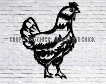 Gallo de granja Svg, Pollo Svg, Gallo de granja Dxf, Pollo Dxf, Archivos Plasma Dxf, Archivo de corte de 1 capa, Archivo de corte de signo de metal, Archivo de corte láser