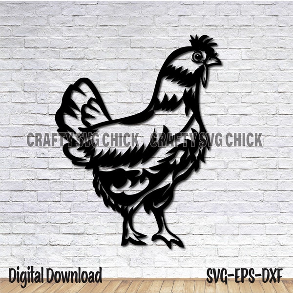 Farm Rooster Svg, Chicken Svg, Farm Rooster Dxf, Chicken Dxf, Plasma Dxf Files, 1 Layer Cut File, Metal Sign Cut File, Laser Cut File