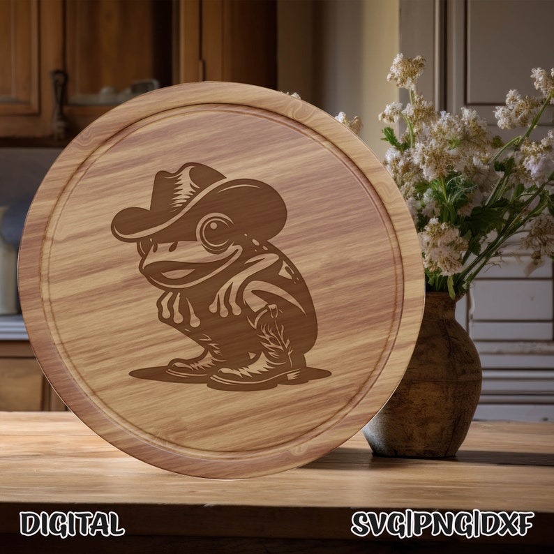 Rana Vaquera Svg, Rana Vaquera Png, Rana Vaquera Dxf, Svg Pdf Png Dxf, Diseño Láser, Letrero de Puerta, Señalización de Madera, Letrero de Metal, Glowforge Svg imagen 3