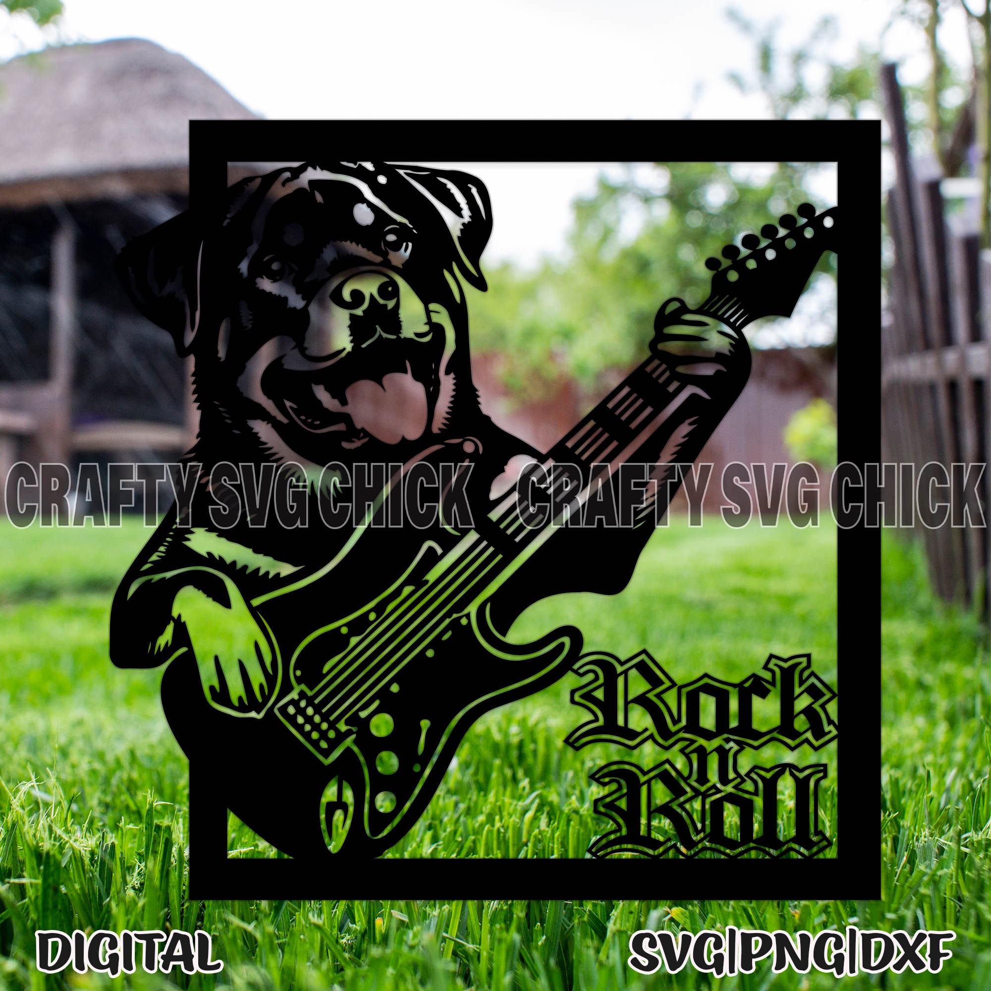Rottweiler Dog Svg, Rock and Roll Svg, Rottweiler Dog Png, Rock and ...