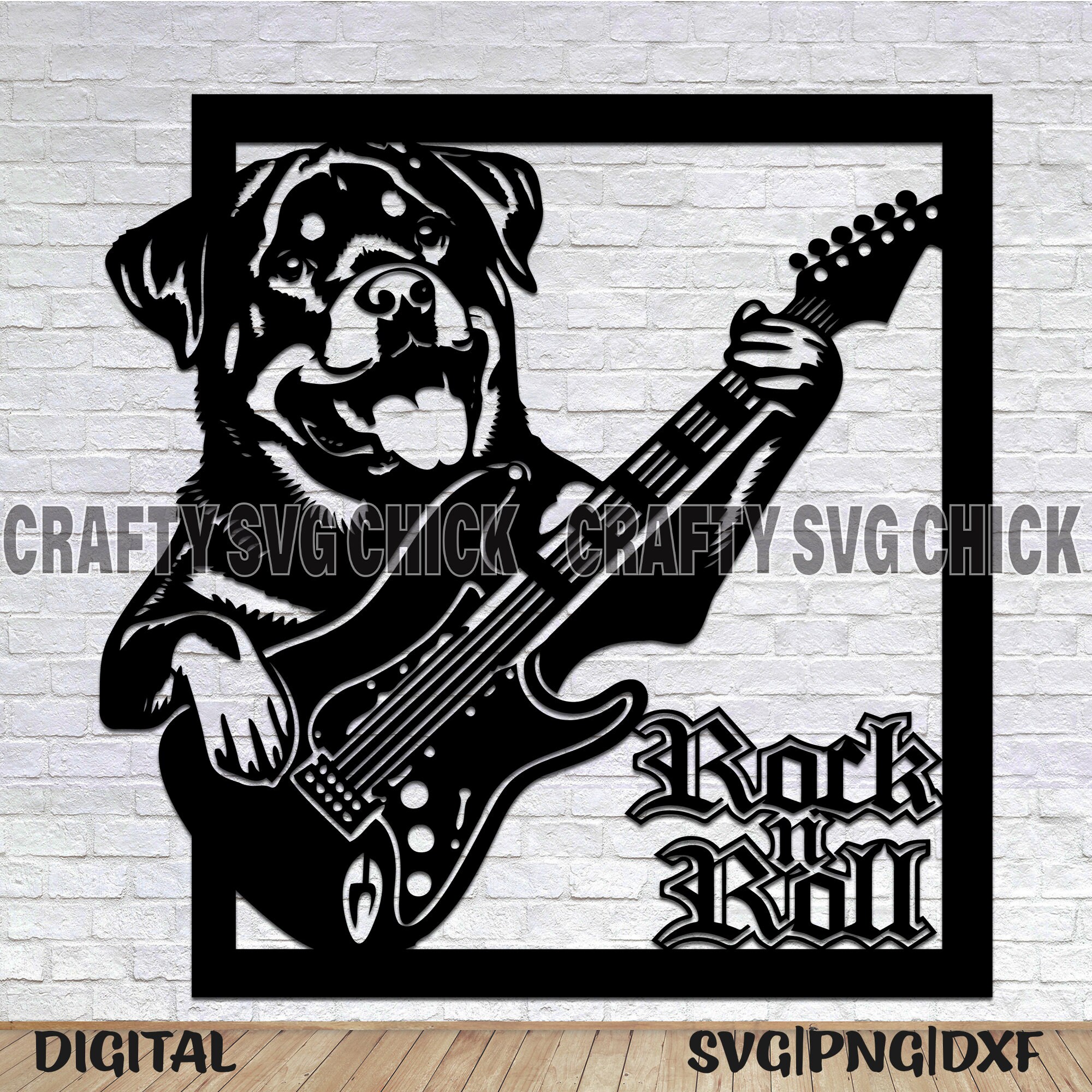 Rottweiler Dog Svg, Rock and Roll Svg, Rottweiler Dog Png, Rock and ...