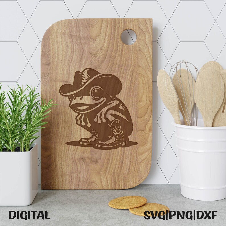 Rana Vaquera Svg, Rana Vaquera Png, Rana Vaquera Dxf, Svg Pdf Png Dxf, Diseño Láser, Letrero de Puerta, Señalización de Madera, Letrero de Metal, Glowforge Svg imagen 6