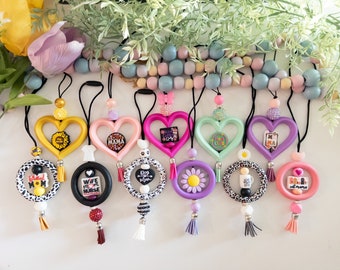 Beaded Car Charm| Rearview mirror car charm, car accessory, silicone beads car charm, silicone beads accessory, Mom Car Charm,Mama Car Charm