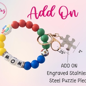 Autism Awareness Keychain: Silicone Beads, Tassel Bag Tag image 5