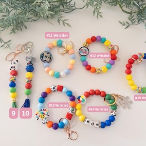 Autism Awareness Keychain: Silicone Beads, Tassel Bag Tag image 4