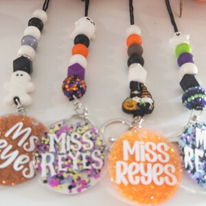 Halloween Pumpkin & Ghosts Lanyard With Breakaway Safety Clip - Wide 20mm Festive Neck Strap