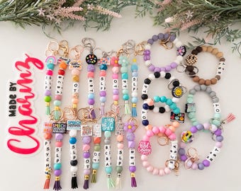 Beaded Therapist Keychain: SLP, OT, BCBA, Psych