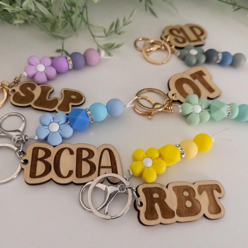 Wood Bead Keychain - Etsy