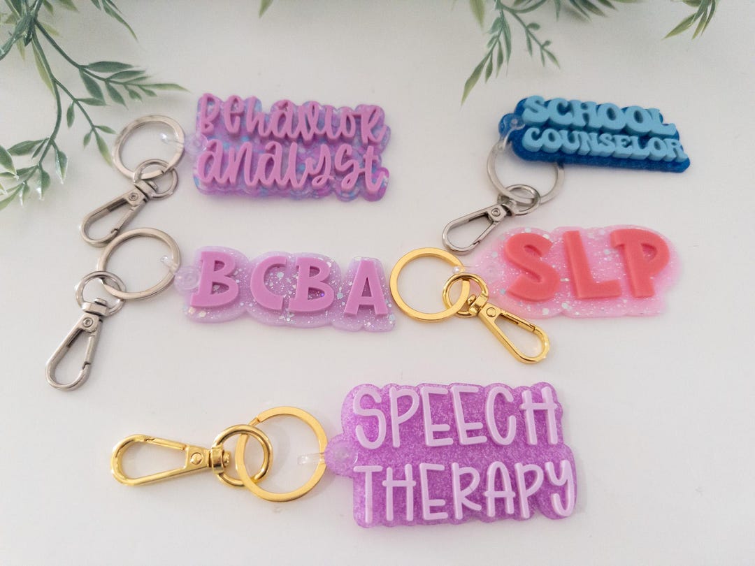 3D Acrylic Therapist Keychain: BCBA, SLP, OT Bag Tag, Gift for ...