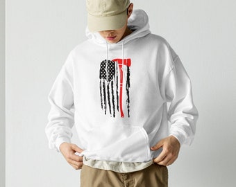 Distressed Firefighter Flag, Feuerwehrmann Shirt, Feuerwehrmann Hoodie, Unisex Größe, Feuerwehrmann Geschenk
