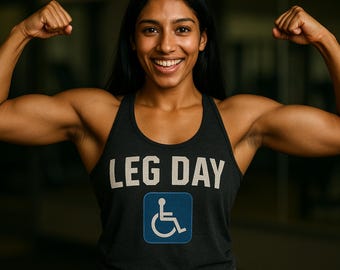 Camiseta deportiva con espalda cruzada LEG DAY: divertida camiseta de entrenamiento para mujer