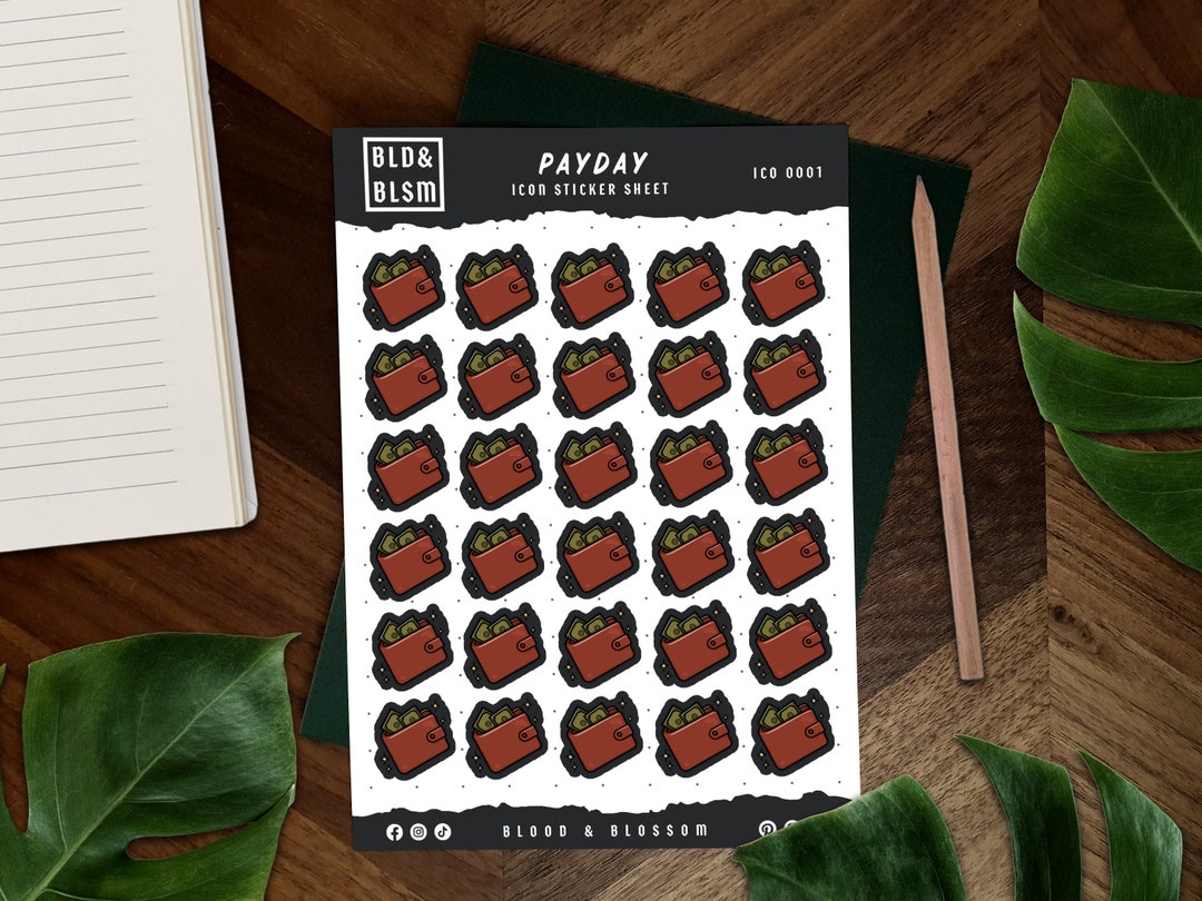 Payday Icons Sticker Sheet Functional Deco Sticker Sheet - Etsy