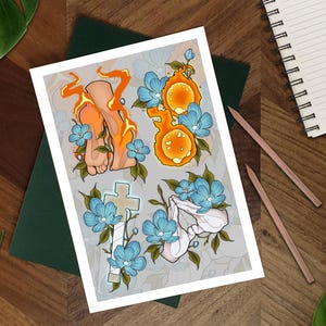 Art numérique FF lutte contre l'incendie ~ Déco murale inspirée des dessins animés ~ Poster d'anime inspiré des mangas ~ Art mural esthétique kawaii ~ A5/A4