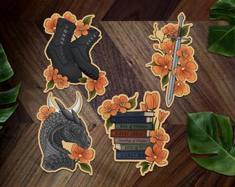 FW Dragon Riding Vinyl Stickers ~ War College Stickers ~ Bookish Inspired Custom Stickers ~ Fantasy Romance Inspired Laptop Decal