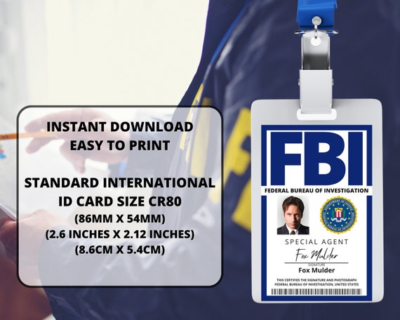 PRINTABLE X-FILES Id, Fox Mulder Id Badge, FBI Id, Cosplay Accessories,  Replica, Id Card, Name Badge, Secret Agent Badge, Halloween -  Hong Kong