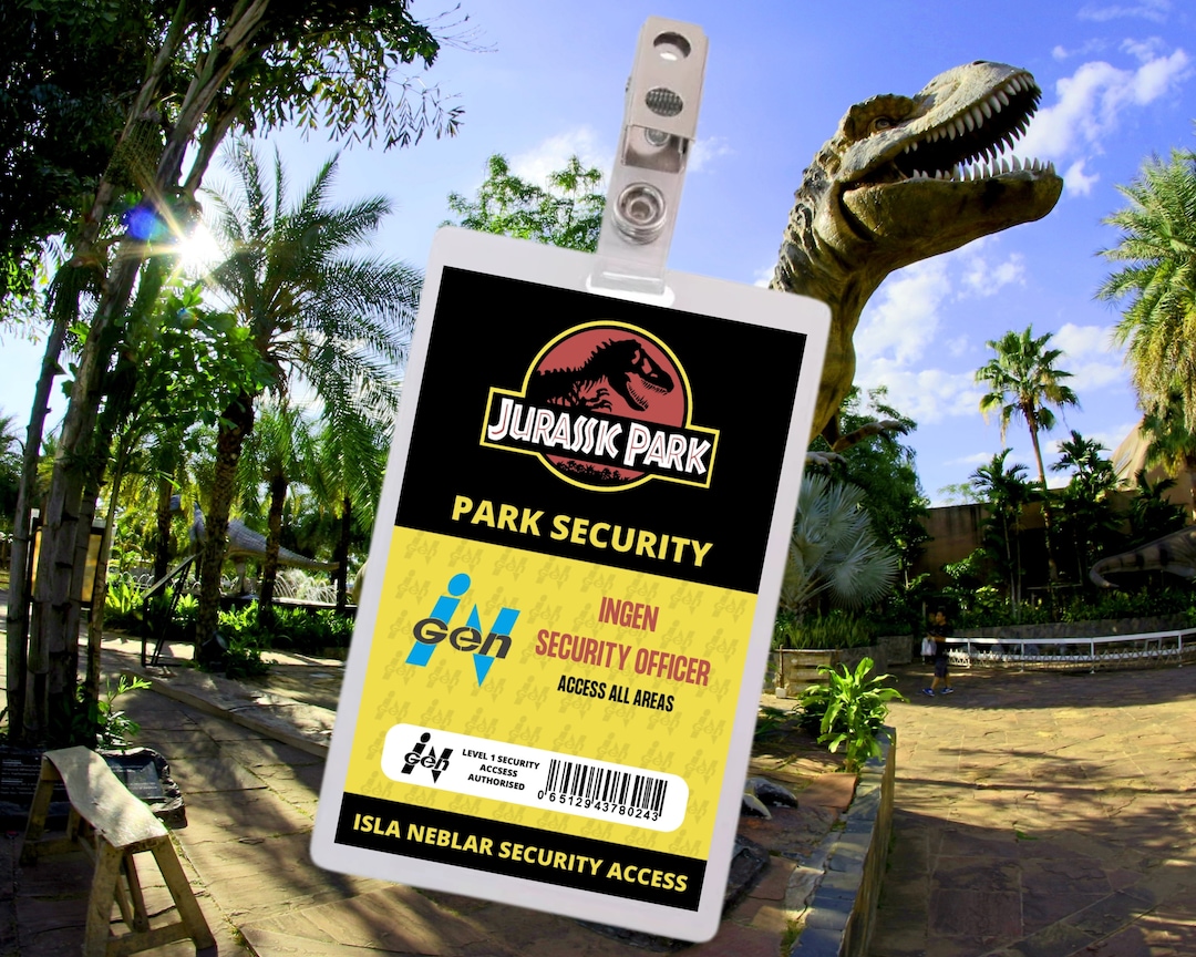 PRINTABLE Jurassic Park Security ID Card | Park Division | ID Badge ...