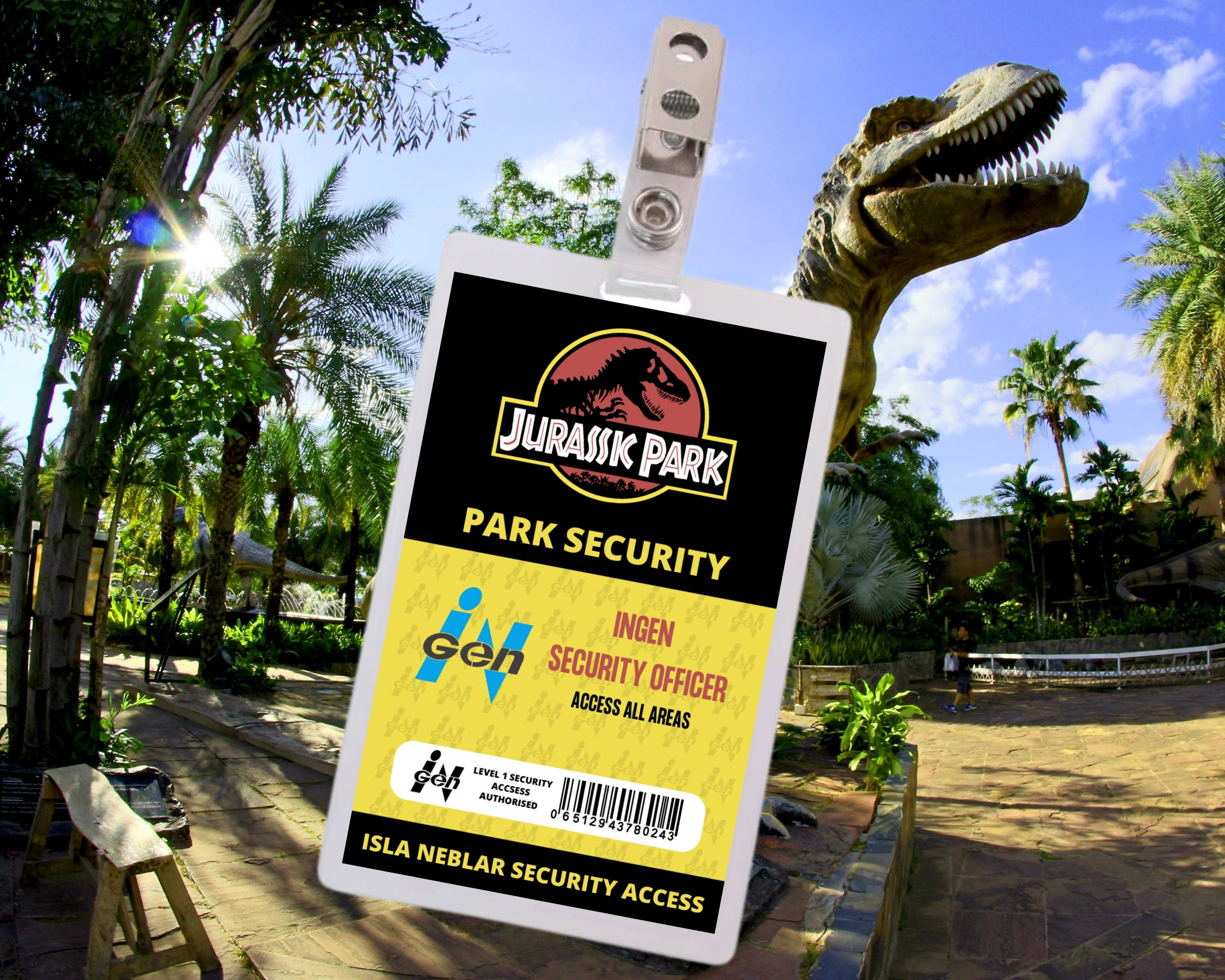PRINTABLE Jurassic Park Security ID Card Park Division ID Badge Cosplay ...