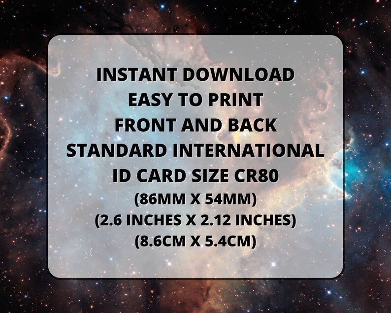 PRINTABLE Men in Black ID Card Badge Special Agent Cosplay Costume Name