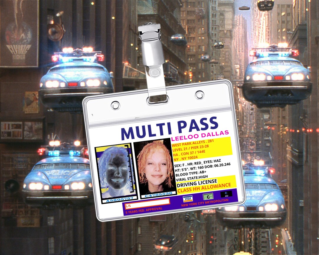 PRINTABLE LEELOO DALLAS, Multi Pass, Id Card, Cosplay Accessories ...