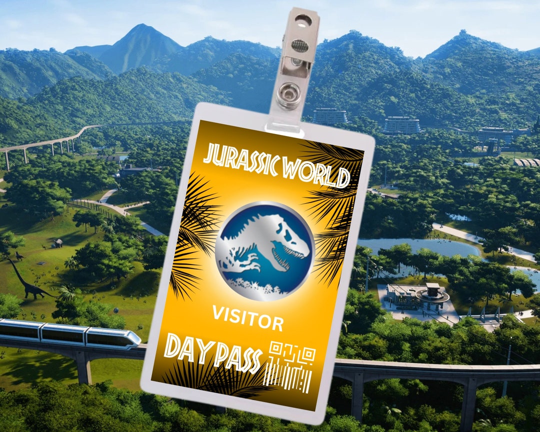 PRINTABLE Jurassic Park Visitor Day Pass ID Card Park Division ID PRINTABLE Jurassic Park Visitor Day Pass ID Card Park Division ID