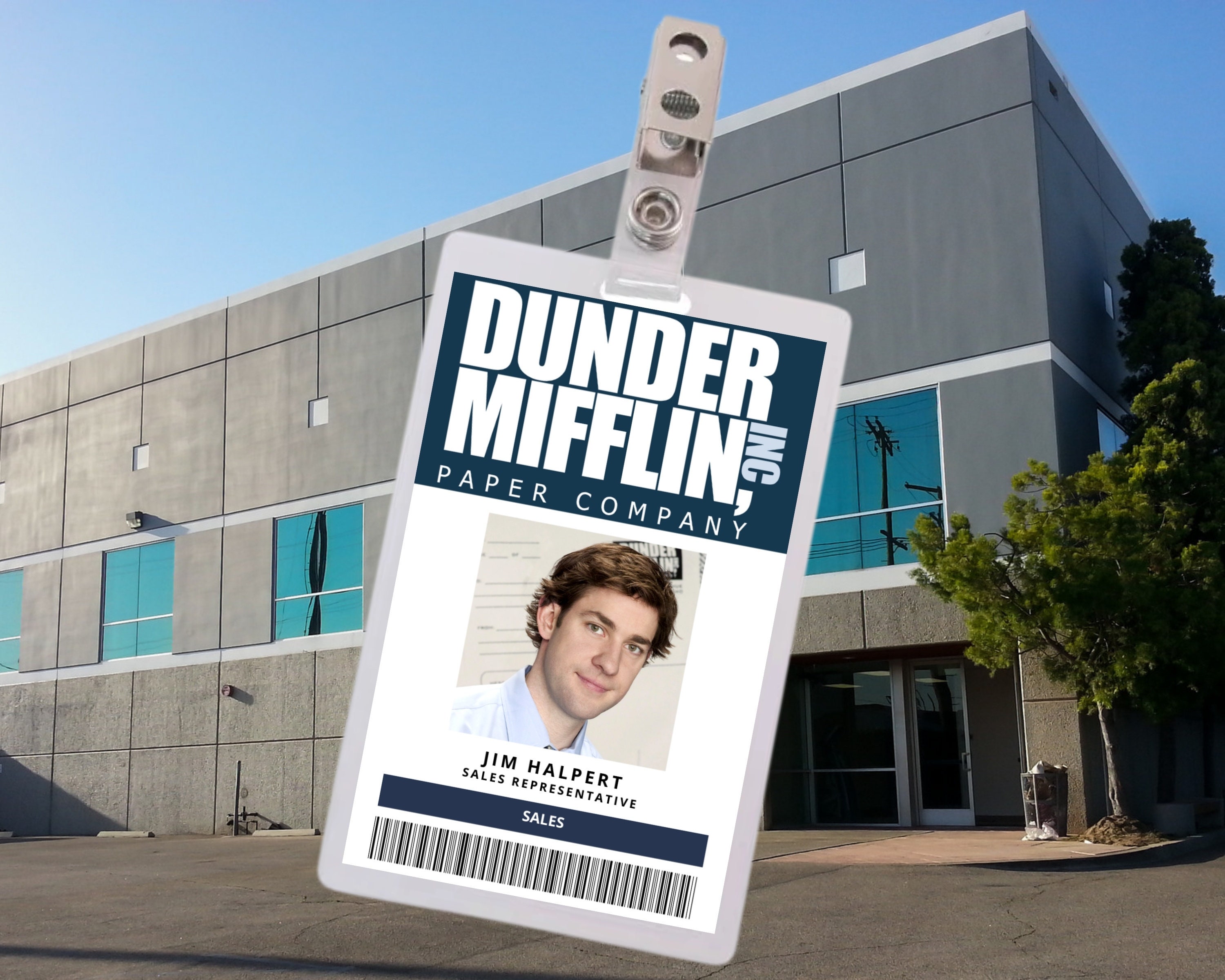  The Office Dunder Mifflin Costume Lanyard Dwight or Michael  Clear ID Badge Holder : Office Products