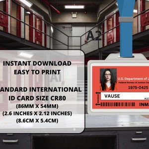 PRINTABLE Alex Vause, Orange is the New Black, Id Card, Name Badge ...