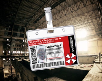 PRINTABLE Umbrella Corporation | Scientist Id | Resident Evil | ID Card | Badge | Cosplay | Costume Name | Tag Prop | Halloween