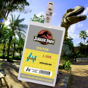 PRINTABLE Jurassic Park Visitor ID Card | Park Division | ID Badge ...