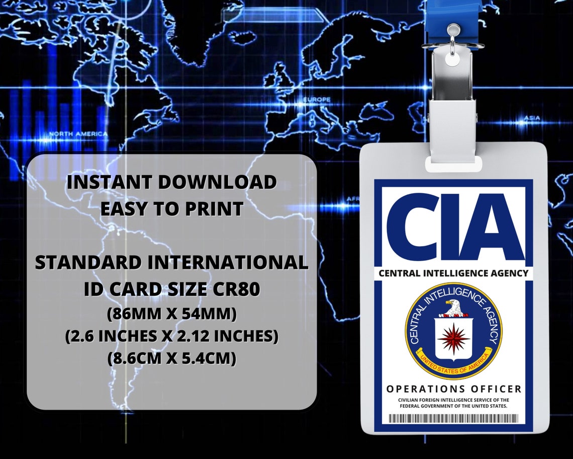 PRINTABLE CIA Special Agent Id Badge Cosplay Accessories Etsy PRINTABLE CIA Special Agent Id Badge Cosplay Accessories Etsy