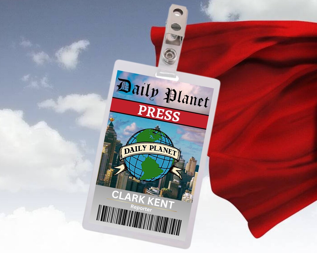 PRINTABLE Daily Planet | Clark Kent | ID Card | Badge | Special Agent ...