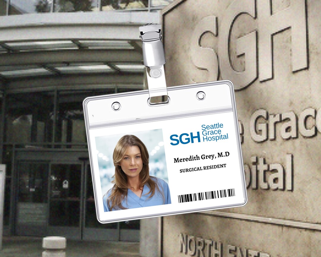 PRINTABLE MEREDITH GREY Surgical Resident Id Seattle Greys Hospital PRINTABLE MEREDITH GREY Surgical Resident Id Seattle Greys Hospital