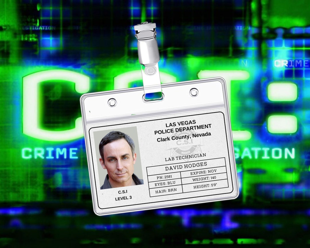 IMPRIMIBLE David Hodges, CSI Las Vegas, Insignia de identificación