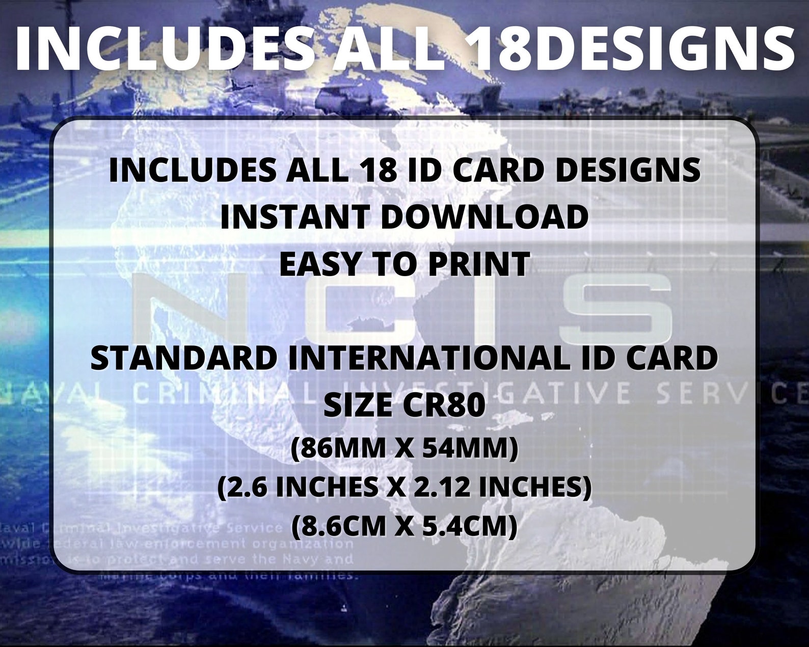 PRINTABLE NCIS Id Card NCIS Cosplay Id Card Id Badge Name - Etsy