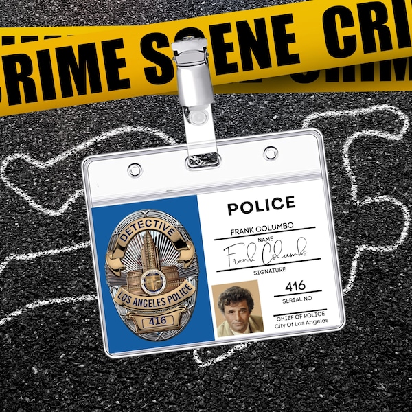 PRINTABLE COLUMBO | Detective Badge | ID Card Badge | Cosplay | Costume Name Tag Prop