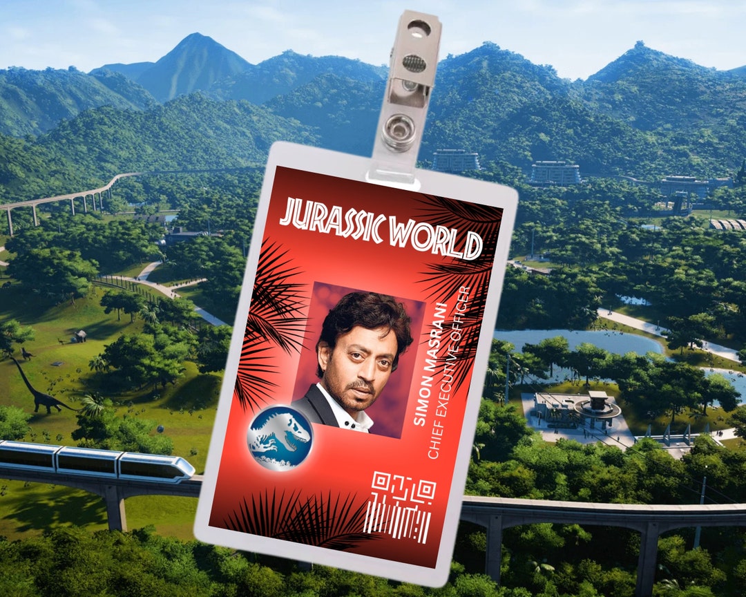 PRINTABLE Jurassic Park Simon Masrani ID Card Park Division ID Badge Cosplay Costume Name Tag ...