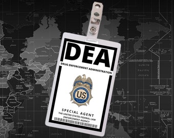 PRINTABLE DEA Special Agent, Id Badge, Cosplay accessories, Replica, id Card, Name badge, Secret agent badge