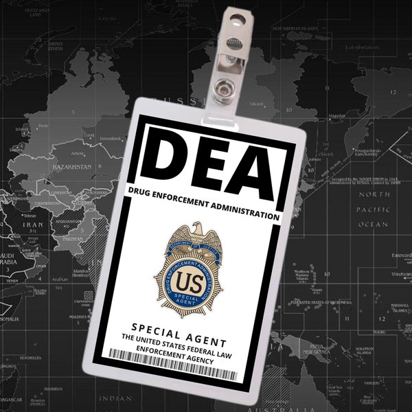 PRINTABLE DEA Special Agent, Id Badge, Cosplay accessories, Replica, id Card, Name badge, Secret agent badge