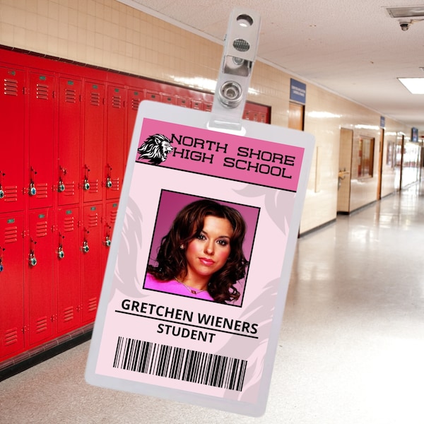 PRINTABLE GRETCHEN WIENERS Id Badge, Mean Girls, cosplay accessories, Replica, id card, name badge, Bachelorette, North Shore High