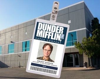 Dwight Schrute, Dwight Schrute, The Office, Memorial, Cosplay, ID-Karte, ID-Abzeichen, Namensschild, Pass, Replica, TShirt, Card, Fancy Dress, Halloween