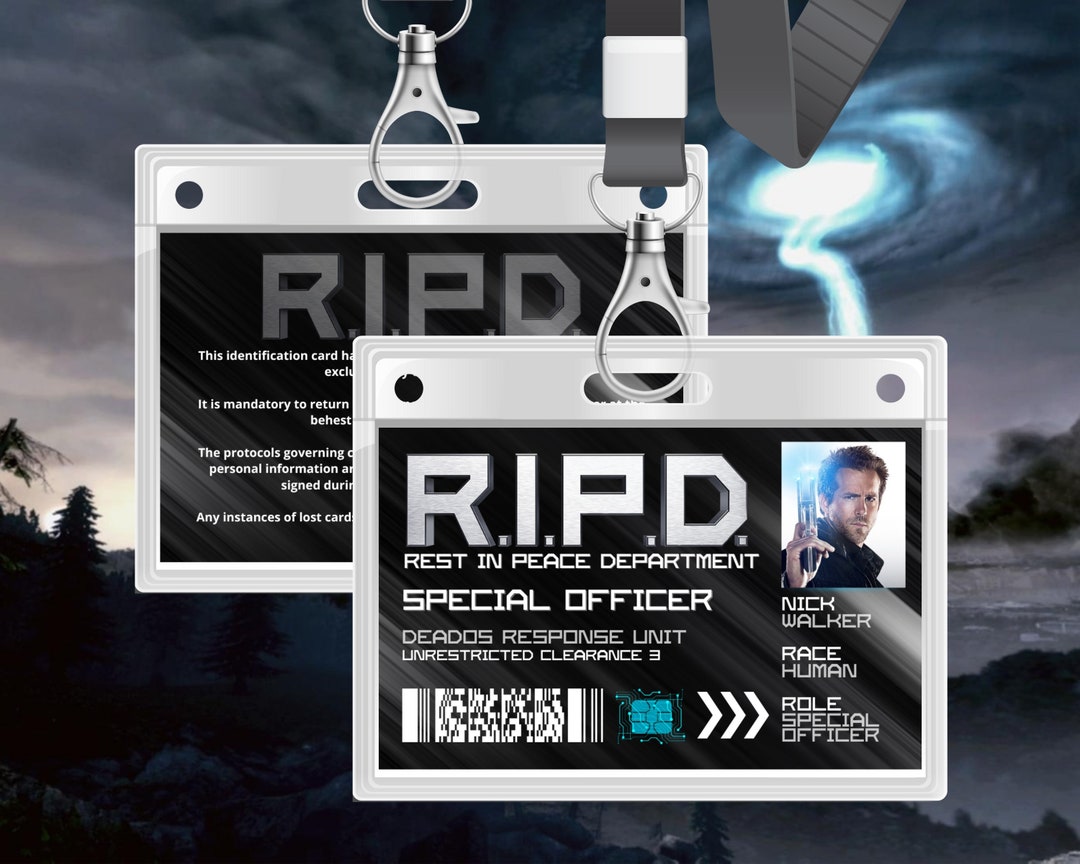 PRINTABLE RIPD Nick Walker ID Card Badge Special Agent Cosplay Costume