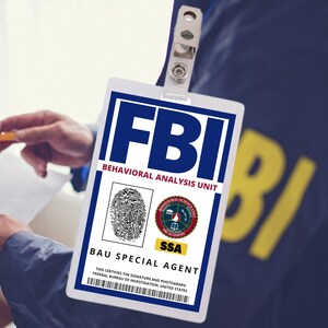 PRINTABLE FBI BAU Id Badge, Cosplay Accessories, Replica, Id Card, Name ...