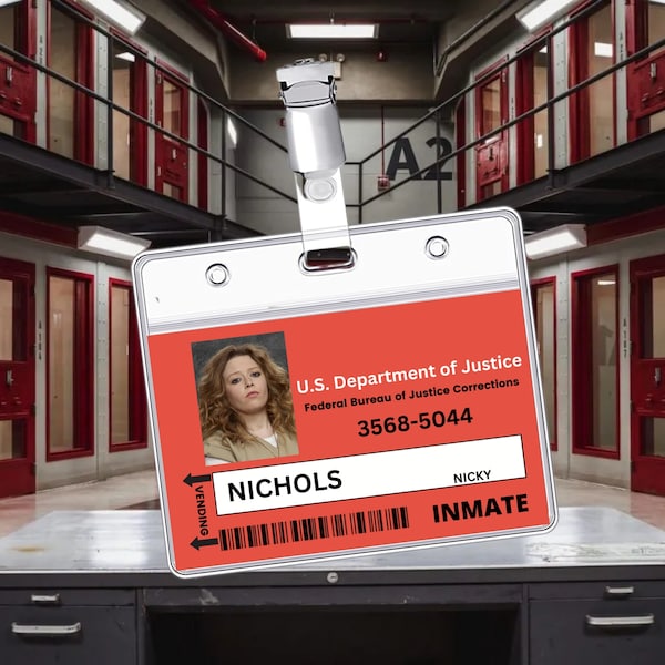 PRINTABLE Nicky Nichols, Orange Is The New Black, Id Card, Name badge, Cosplay, Accessories, Replica, Accessories, Prop, Halloween