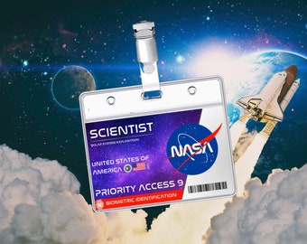 PRINTABLE Nasa Scientist ID Card | Badge | Cosplay | Costume | Name Tag | Prop | Halloween | Generic