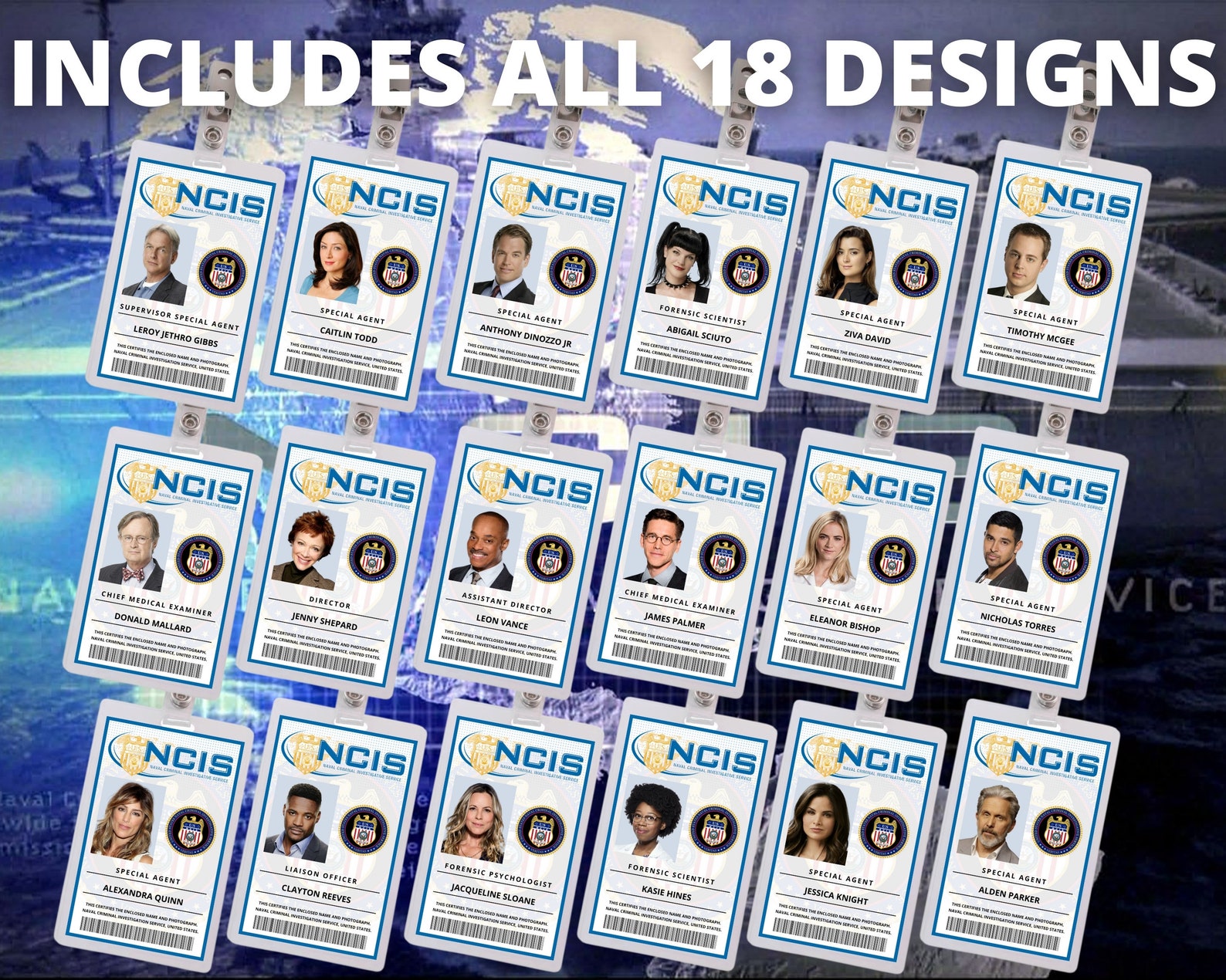 PRINTABLE NCIS Id Card NCIS Cosplay Id Card Id Badge Name Etsy
