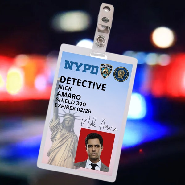 PRINTABLE Nick Amaro, Law and Order SVU, Cosplay, id card, id badge, Name badge, Pass, Replica, Card,  Fancy Dress, Halloween