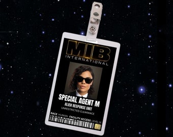 PRINTABLE Man in Black International | Agent M | ID Card Badge | Special Agent | Cosplay | Halloween Costume | Name Tag | Prop