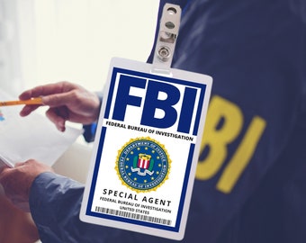 PRINTABLE FBI Id Badge, Cosplay accessories, Replica, Id Card, Name badge, Secret agent badge