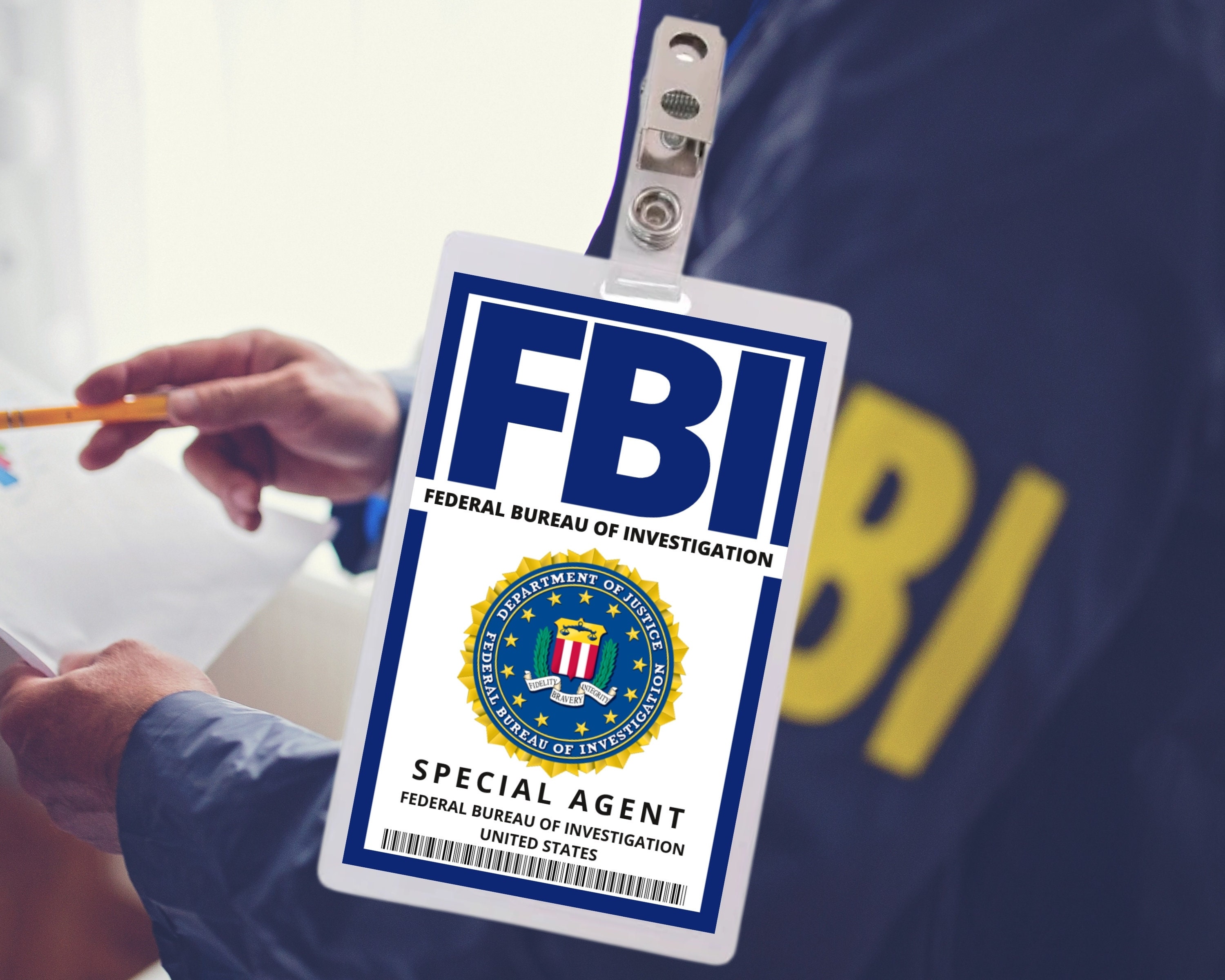 PRINTABLE FBI Id Badge, Cosplay accessories, Replica, Id Card, Name badge,  Secret agent badge