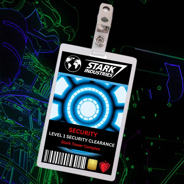 PRINTABLE Stark Industries | SECURITY | ID Card Badge | Special Agent | Cosplay | Halloween Costume | Name Tag | Prop